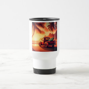 vintage tropical/Hawaiian surf truck Travel Mug