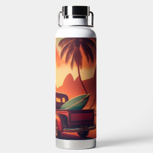 vintage tropical/Hawaiian surf truck Water Bottle