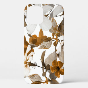 Vintage Tropical Hibiscus: Photo Collage Pattern iPhone 12 Case