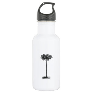 Vintage Tropical Island Palm Tree Template Blank 532 Ml Water Bottle