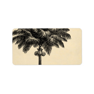 Vintage Tropical Island Palm Tree Template Blank Label