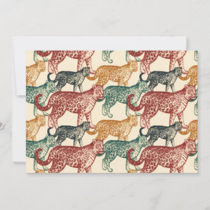 Vintage Tropical Jungle Wild Stalking Leopard Holiday Card