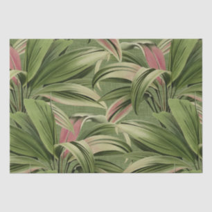 Vintage Tropical Palm Botanical Watercolor Green Tissue Paper