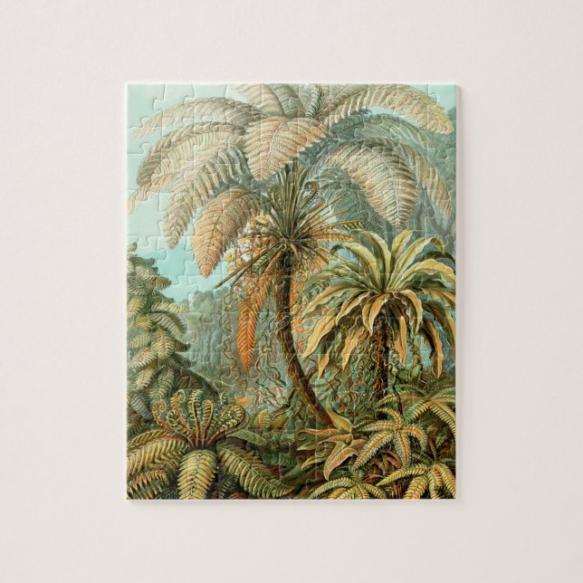 Vintage Tropical Palm Forest Illustration Jigsaw Puzzle (Vertical)