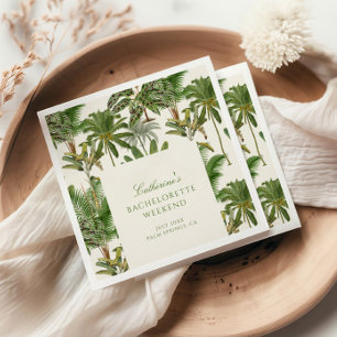 Vintage Tropical Palm Tree Bachelorette Welcome  Napkin