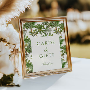 Vintage Tropical Palm Tree Cards & Gifts Poster