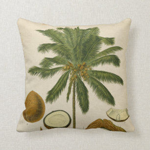 Vintage tropical palm tree cushion