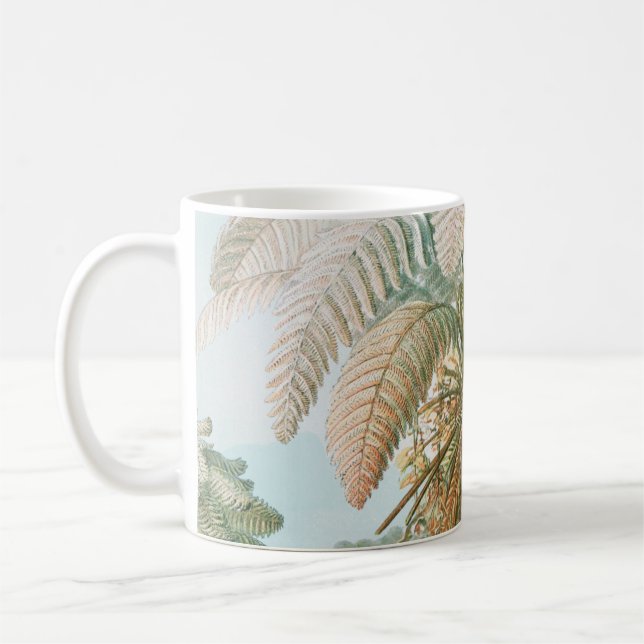 Vintage Tropical Palm Tree, Retro Botanical Coffee Mug (Left)