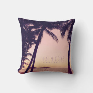 Vintage Tropical Palm Tree Throw Cushion