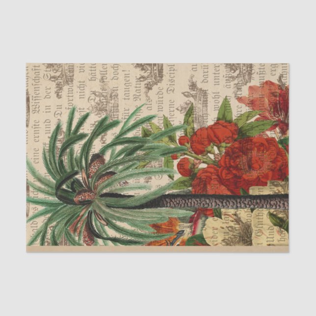Vintage Tropical Palm Tree Tissue Paper (Front)