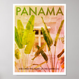Vintage tropical Panama poster