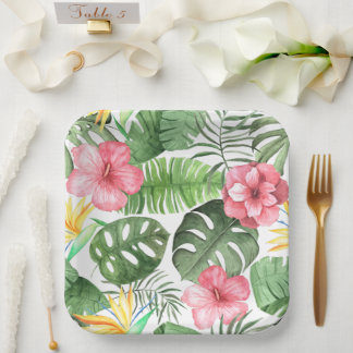 Vintage Tropical Paper Plate