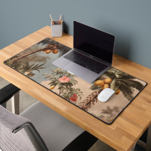 Vintage Tropical Paradise with Palm Trees Desk Mat