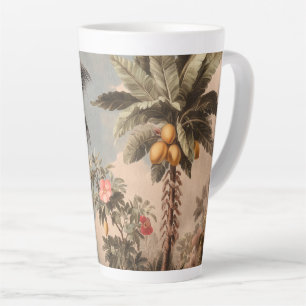 Vintage Tropical Paradise with Palm Trees Latte Mug