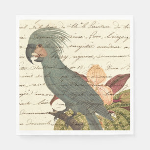 Vintage Tropical Parrot Napkin