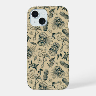 Vintage Tropical Pattern iPhone 15 Case