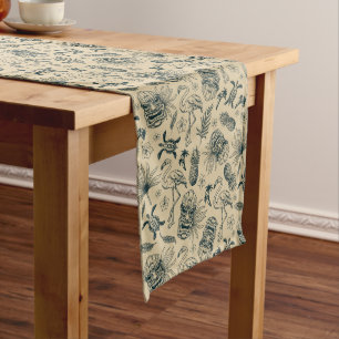 Vintage Tropical Pattern Medium Table Runner