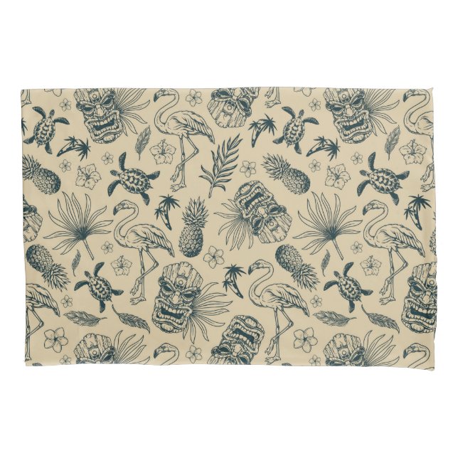Vintage Tropical Pattern Pillowcase (Front-Left)