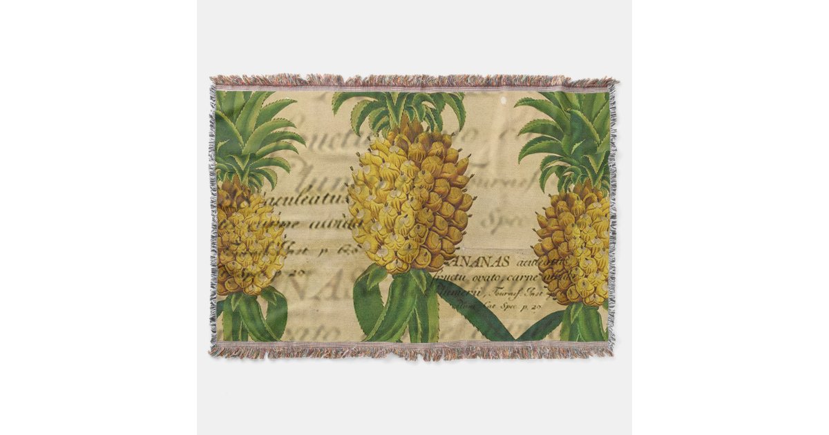 Vintage Tropical Pineapple Throw Blanket | Zazzle.co.uk