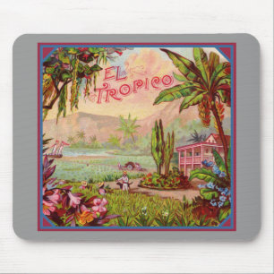 Vintage Tropical Plantation Mouse Mat