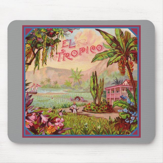 Vintage Tropical Plantation Mouse Mat (Front)