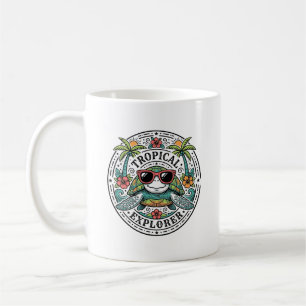 Vintage Tropical Sea Turtle Sunglasses Graphic Shi Coffee Mug