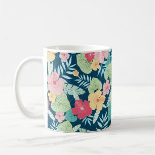 vintage tropical summer hawaiian seamless pattern coffee mug
