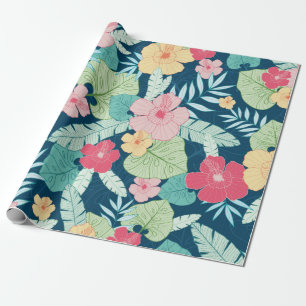 vintage tropical summer hawaiian seamless pattern wrapping paper
