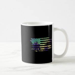 Vintage Tropical Summer-holiday And Usa Flag Beach Coffee Mug
