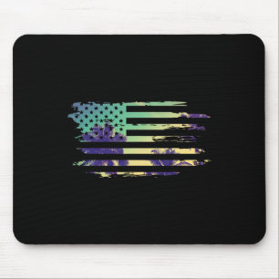 Vintage Tropical Summer-holiday And Usa Flag Beach Mouse Mat