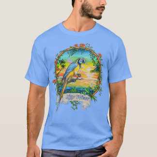 Vintage Tropical Sunset Beach Parrot Trip to Key T-Shirt