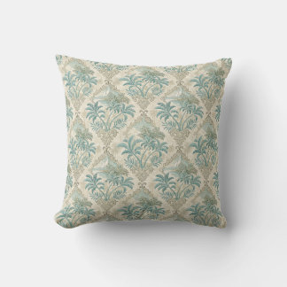 Vintage Tropical Toile Coastal Elegance Design Cushion
