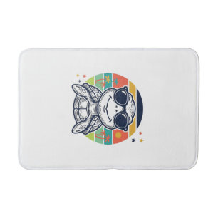 Vintage Tropical Turtle Sunglasses Beach Shirt_1 Bath Mat
