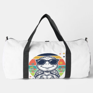Vintage Tropical Turtle Sunglasses Beach Shirt_1 Duffle Bag