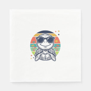 Vintage Tropical Turtle Sunglasses Beach Shirt_1 Napkin