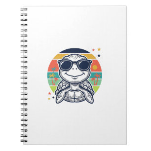 Vintage Tropical Turtle Sunglasses Beach Shirt_1 Notebook
