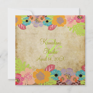 Vintage Tropical wedding Add your background Invitation