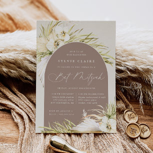 Vintage Tropics Boho Bat Mitzvah Invitation