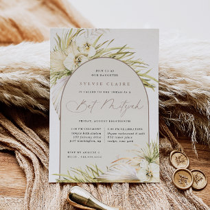 Vintage Tropics Boho Bat Mitzvah Invitation
