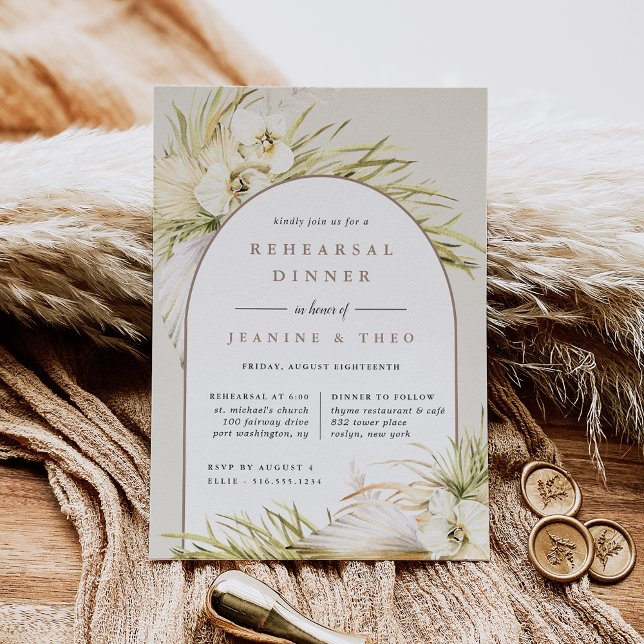 Vintage Tropics Ceremony Rehearsal Dinner Invitation (Creator Uploaded)