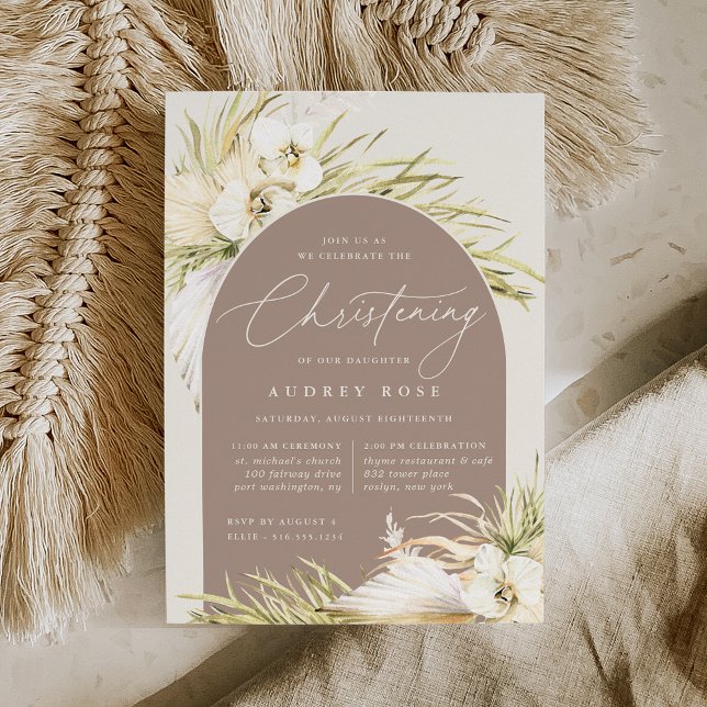 Vintage Tropics Christening Ceremony & Party Invitation (Creator Uploaded)