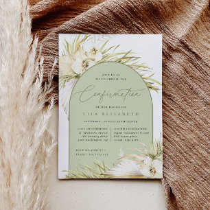Vintage Tropics Confirmation Invitation