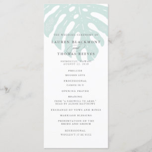Vintage Tropics Double Sided Wedding Program Programme