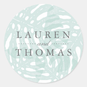 Vintage Tropics Wedding Classic Round Sticker