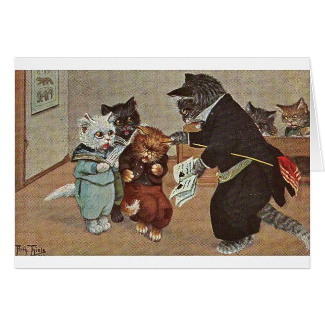 Vintage - Troublemaker Kitten in School, (Front Horizontal)