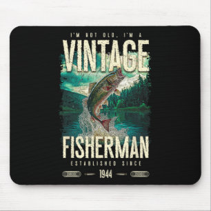 Vintage Trout Fisherman Funny Fishing Birthday 194 Mouse Mat