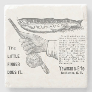 Vintage Trout Fishing Ad Circa 1890's   Stone Coaster