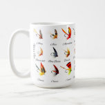 Vintage Trout Fly-Fishing Flies Coffee Mug<br><div class="desc">Enjoy a cup of coffee with a mug decorated with colourful vintage fly-fishing trout flies. Trout fly fishing flies mug will make a great addition to your fly-fishing theme collection,  or a perfect gift for your fly-fishing or fly-tying buddy.</div>