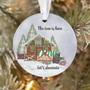 Vintage Truck and Christmas Tree Ornament