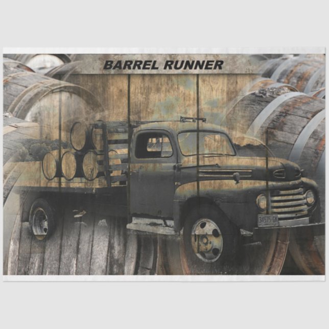 Vintage Truck Antique Truck Old Truck Tissue Paper (Front)